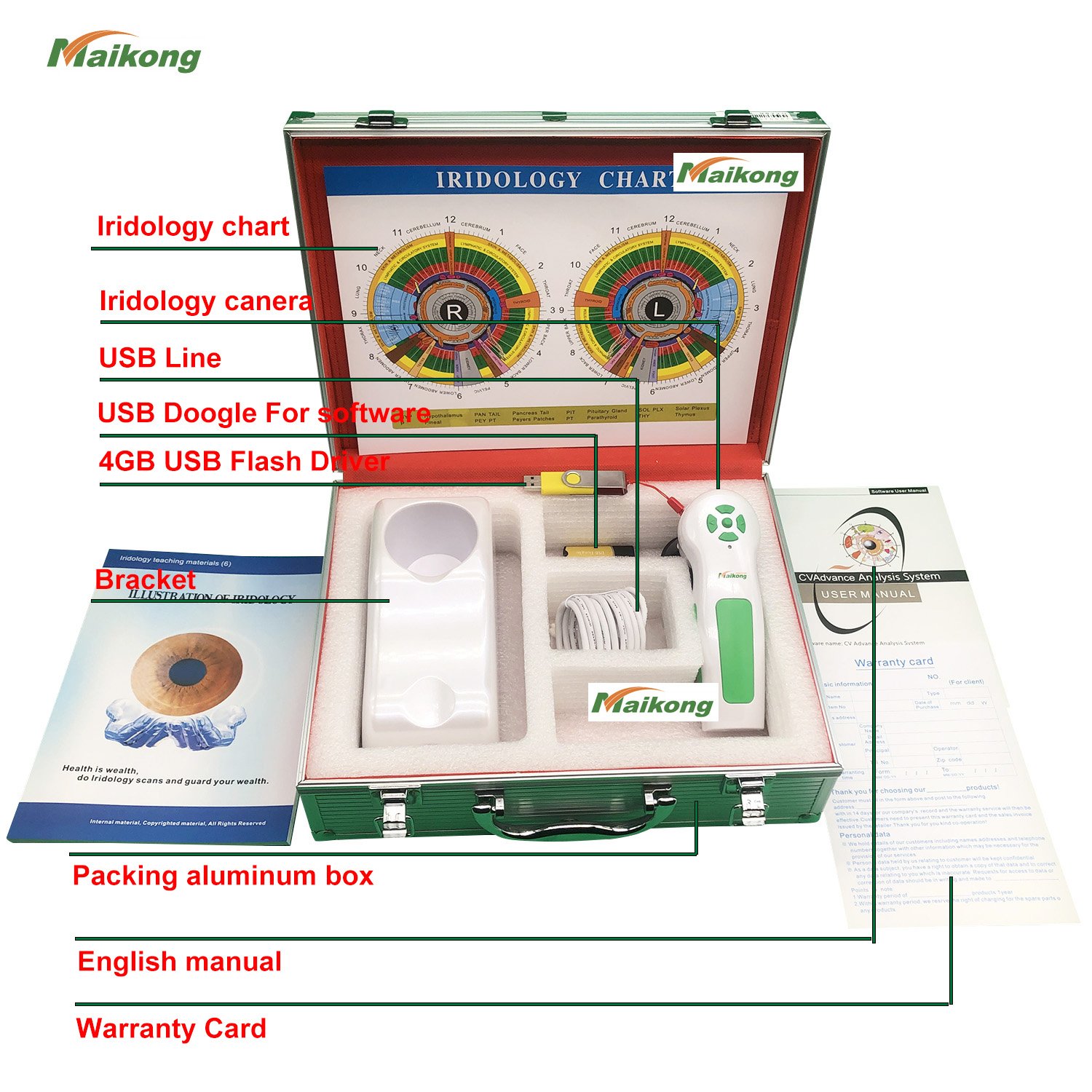 MAIKONG MK-I60 iriscope complete package with all accessories and documentation
