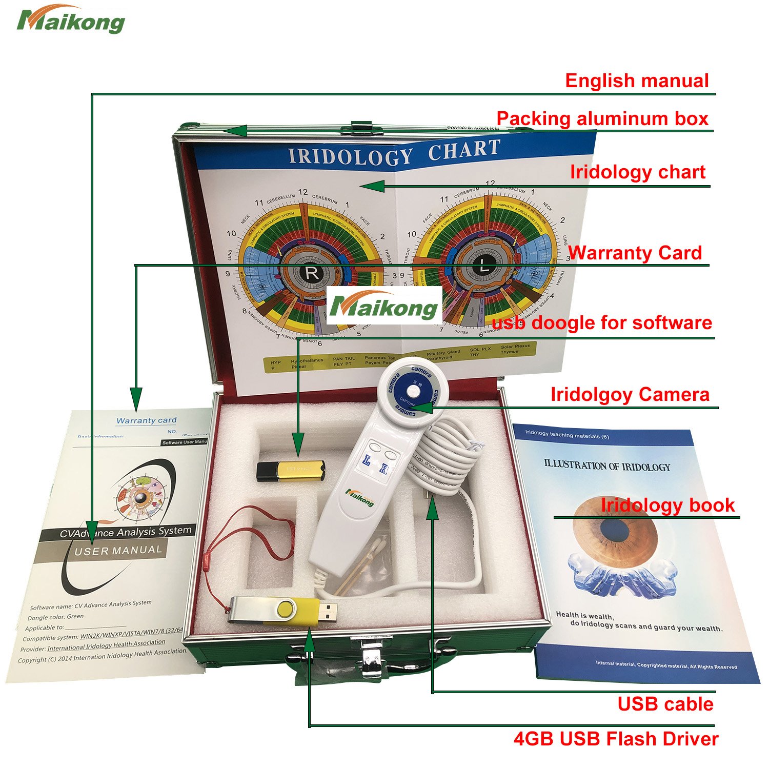Custom branded iridology camera showing OEM customization capabilities