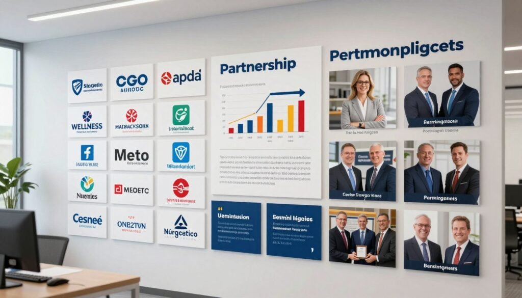 Corporate partner logos and success stories
