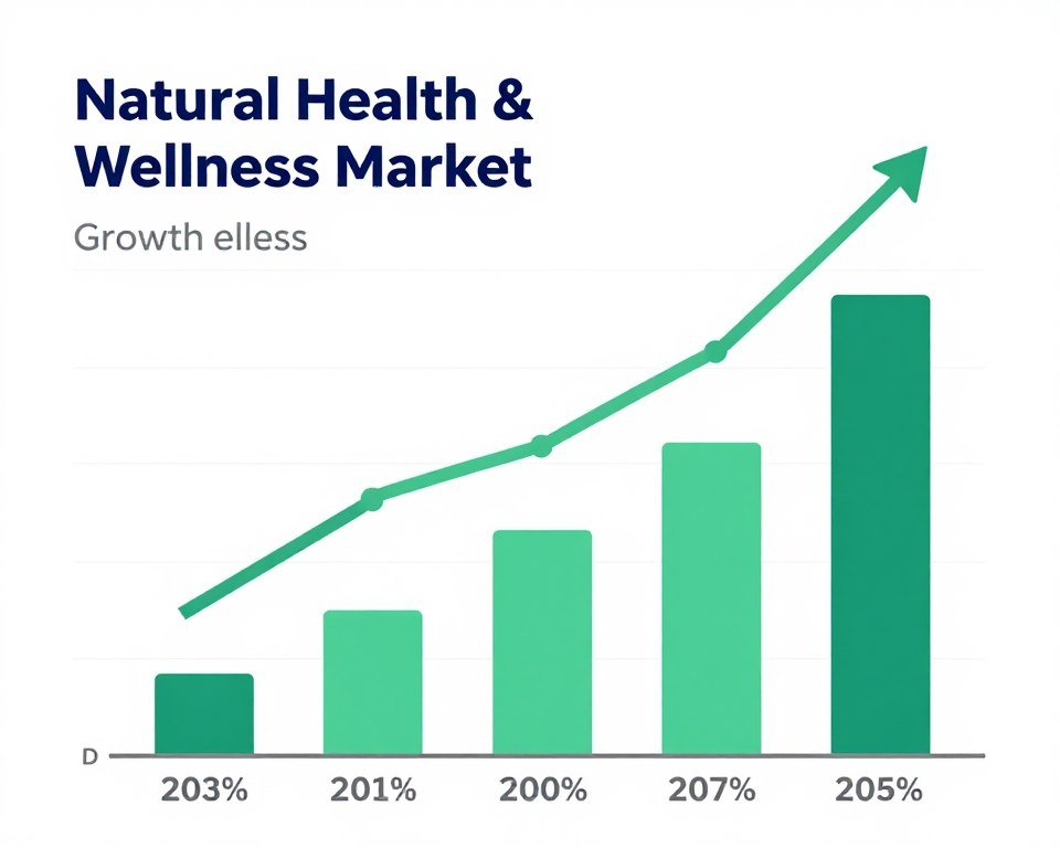 Graph showing growth in natural health and wellness market adoption