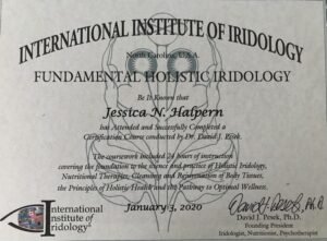 Certification for holistic iridology course