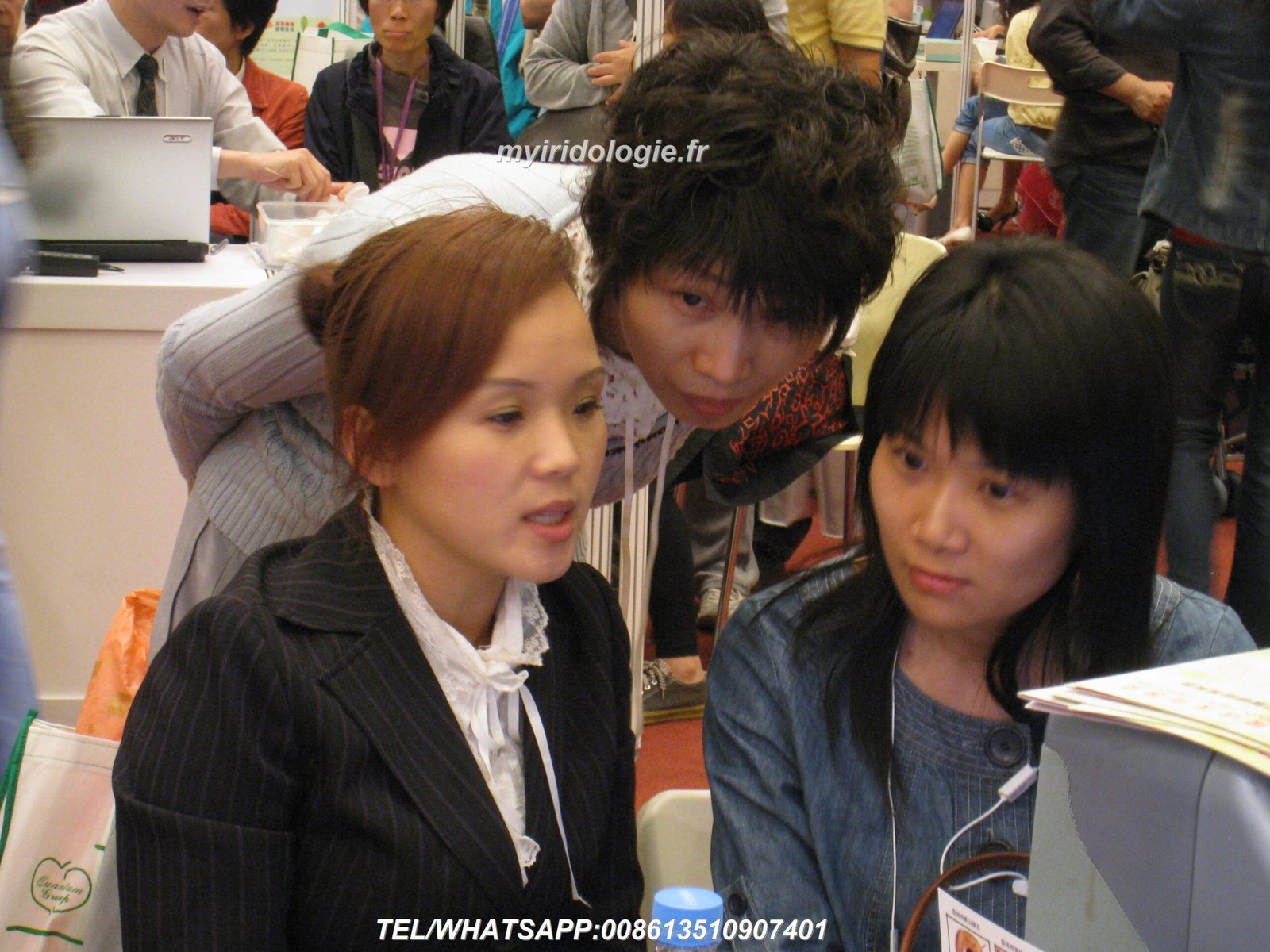 Iridology training classroom with students using software at individual workstations