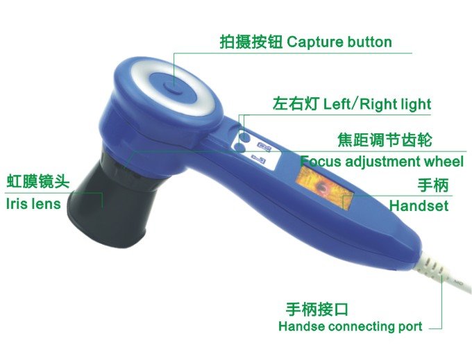 Custom branded iriscope showing OEM white-label customization options