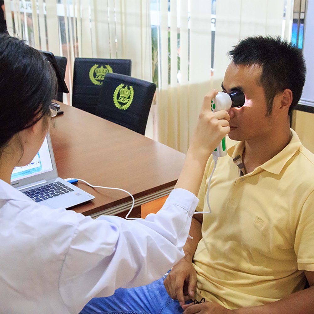 Various healthcare settings using iridology cameras