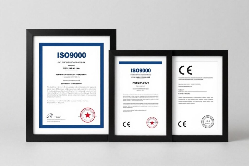 MAIKONG ISO9000 and CE certification documents displayed professionally