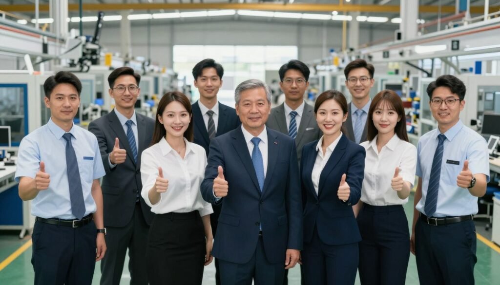 MAIKONG team ready to welcome new partners, professional group photo in factory setting