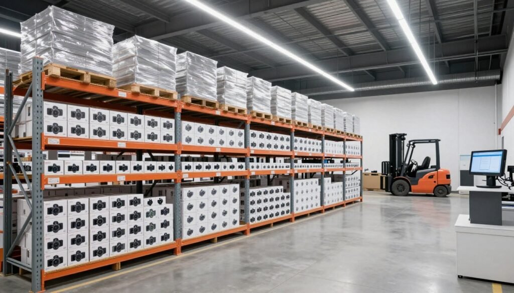 MAIKONG warehouse facility with organized inventory shelves