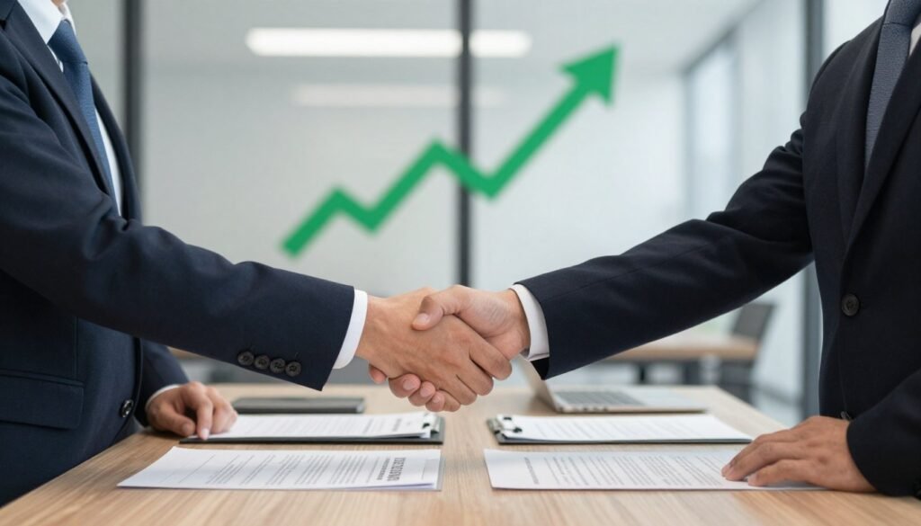 business partnership handshake agreement