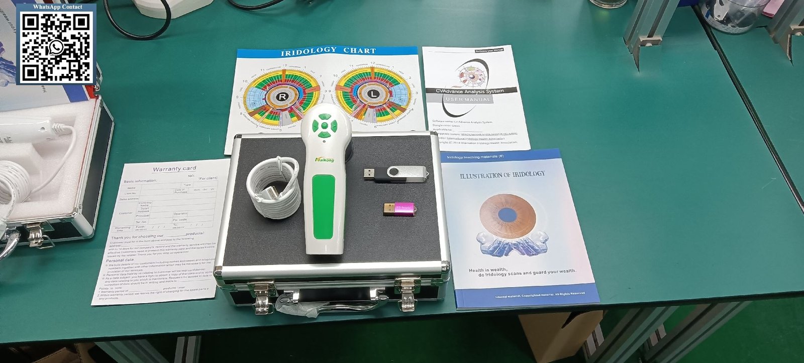 Healthcare practitioner using MAIKONG iridology camera during patient consultation