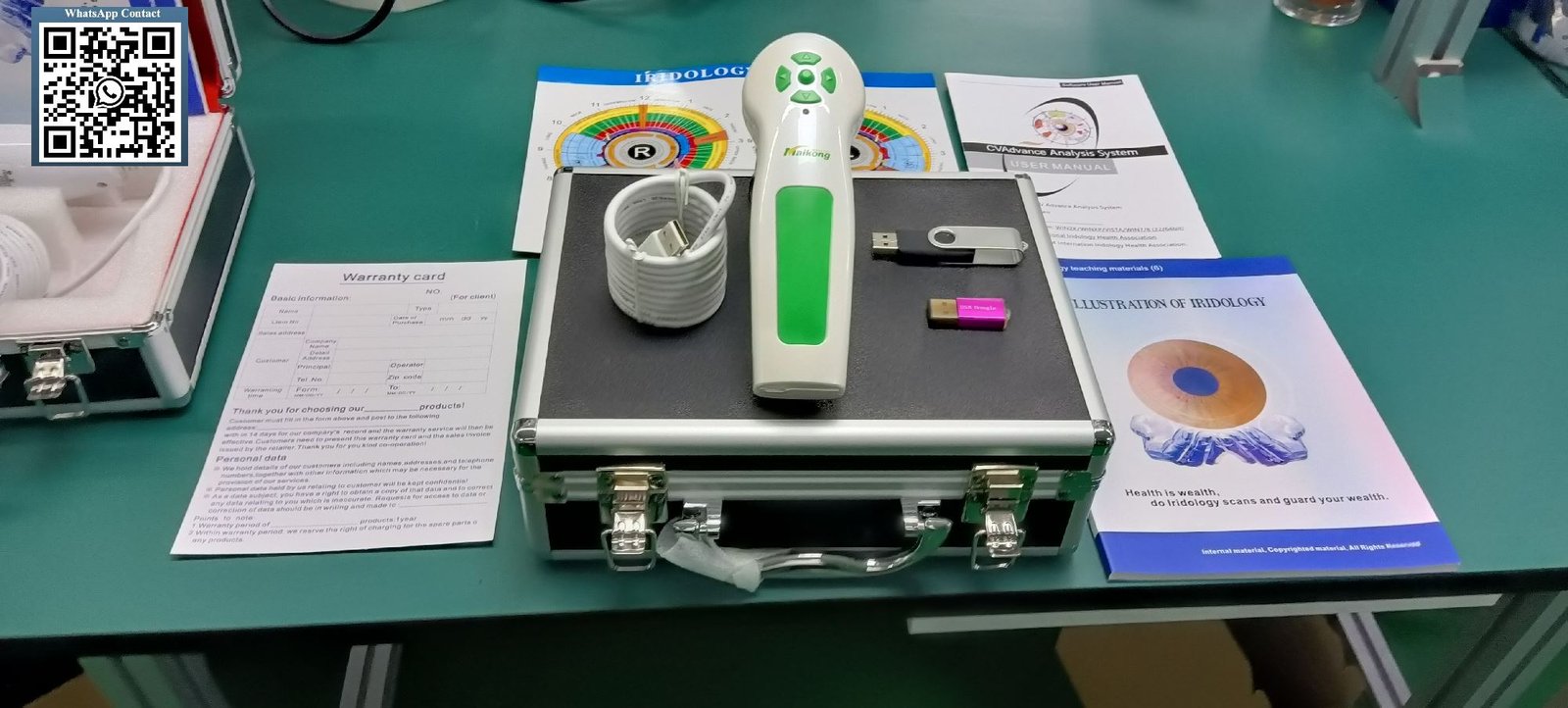 MAIKONG MK-12MP iridology camera system with complete accessories laid out