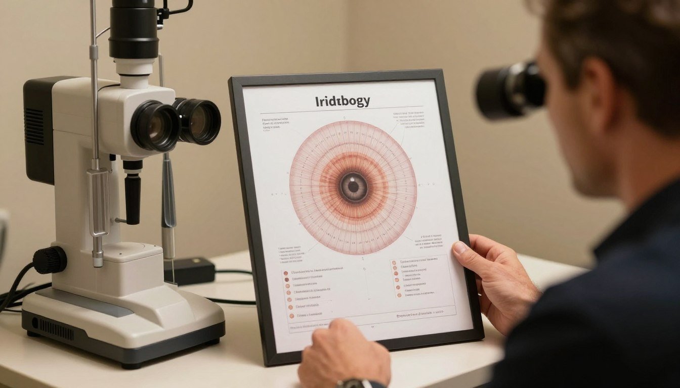 Bernard Jensen iridology chart showing iris zones and organ correlations