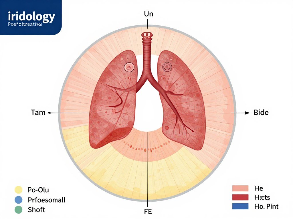 Bernard Jensen iridology chart showing lung zones highlighted