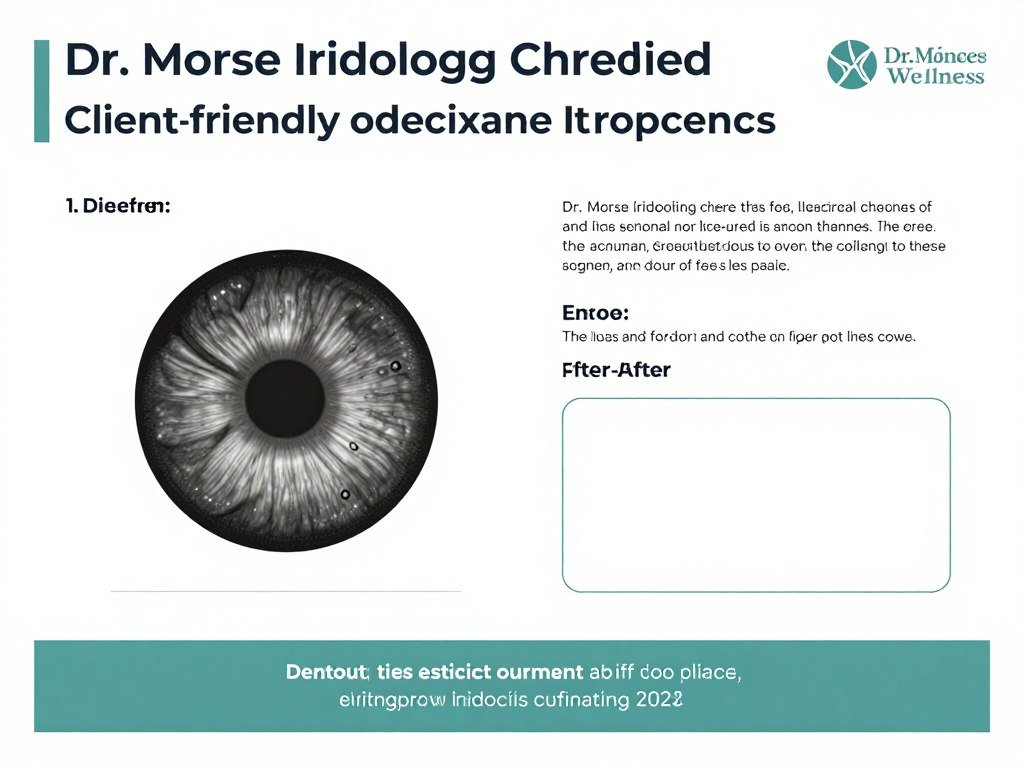 Client education handout with simplified Dr Morse iridology chart
