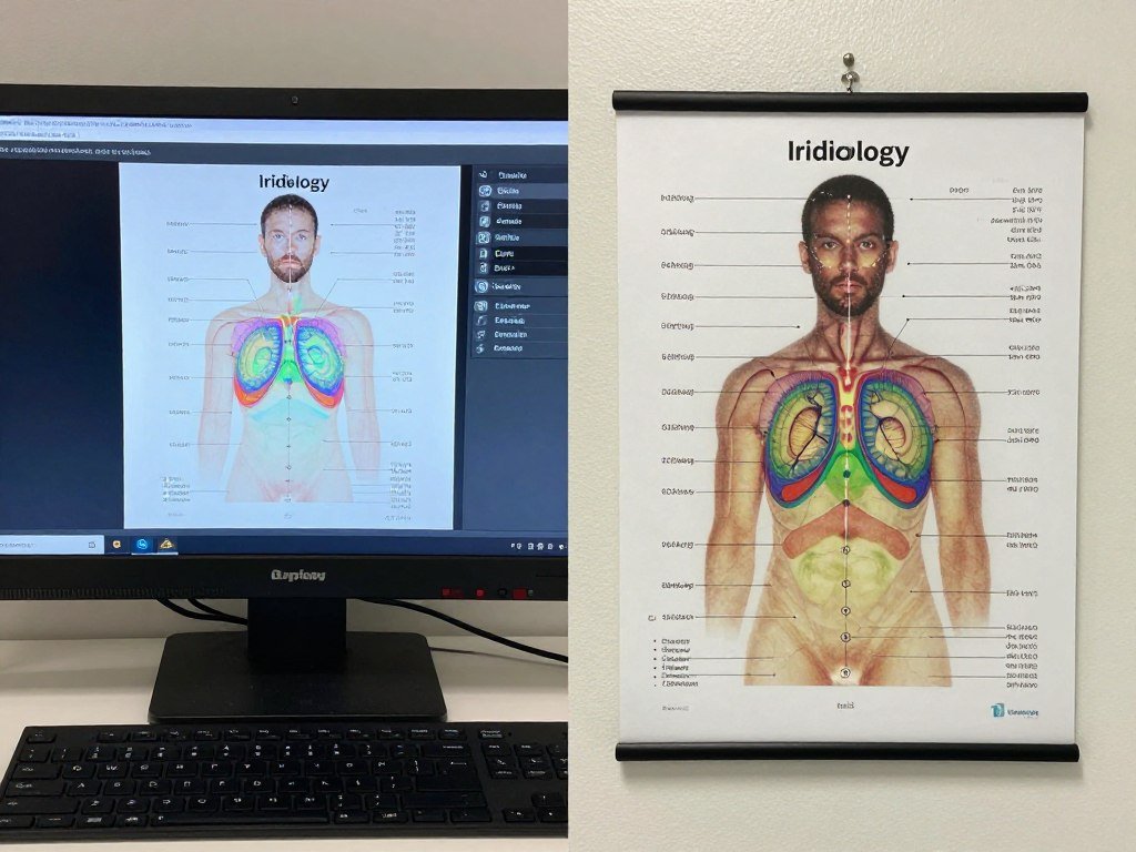 Comparison of digital and printed iridology chart applications
