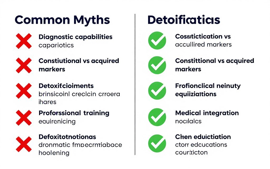 Educational infographic addressing iridology chart misconceptions