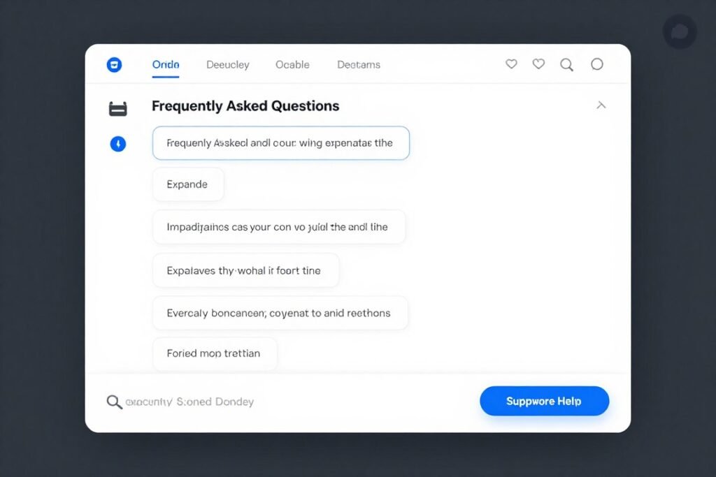 FAQ help section in software interface