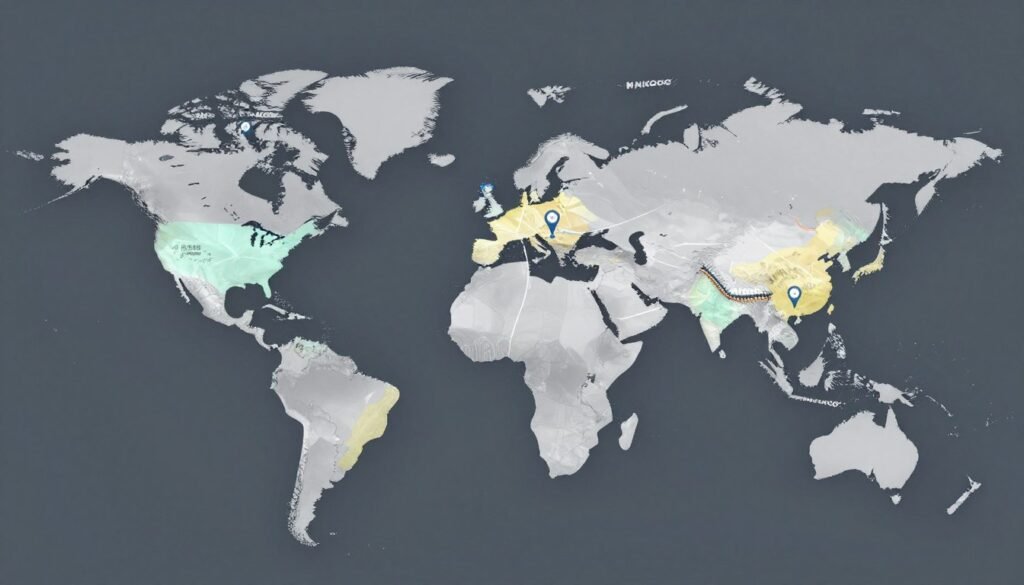 Global distribution network map showing MAIKONG partners worldwide