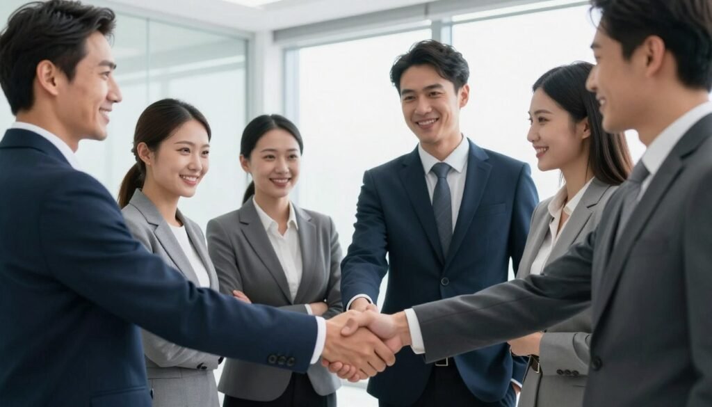 Handshake representing business partnership opportunity
