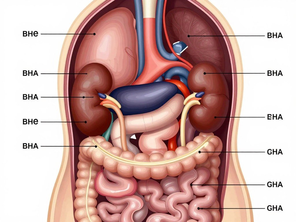 Lower right iris zone organ mapping