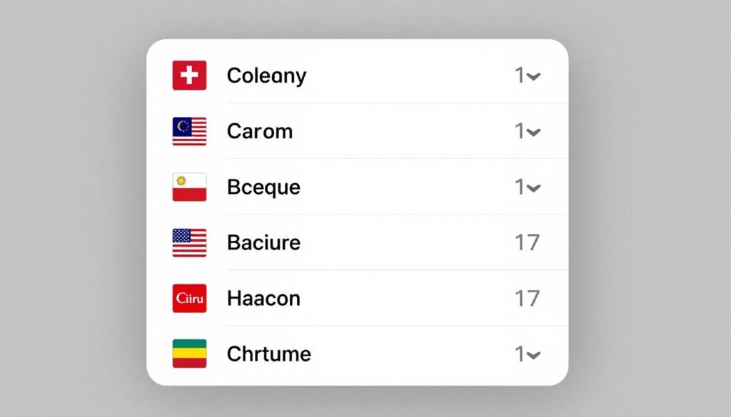 MAIKONG iridology software language selection interface showing 17 available language options