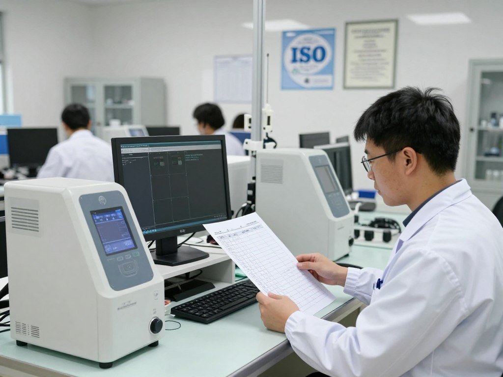 MAIKONG manufacturing facility producing iridology equipment and charts