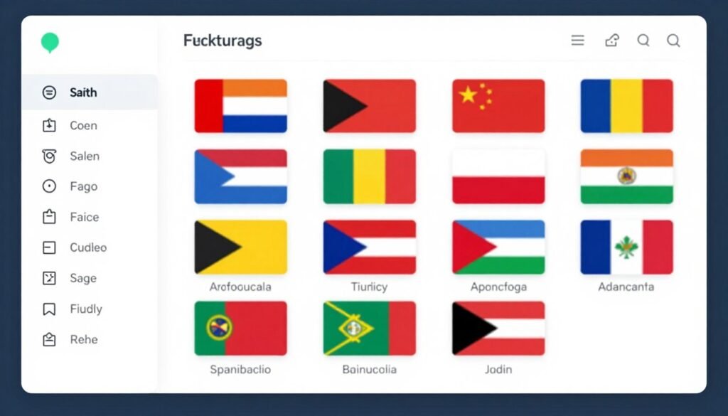 Multi-language interface selection screen showing 17 language options