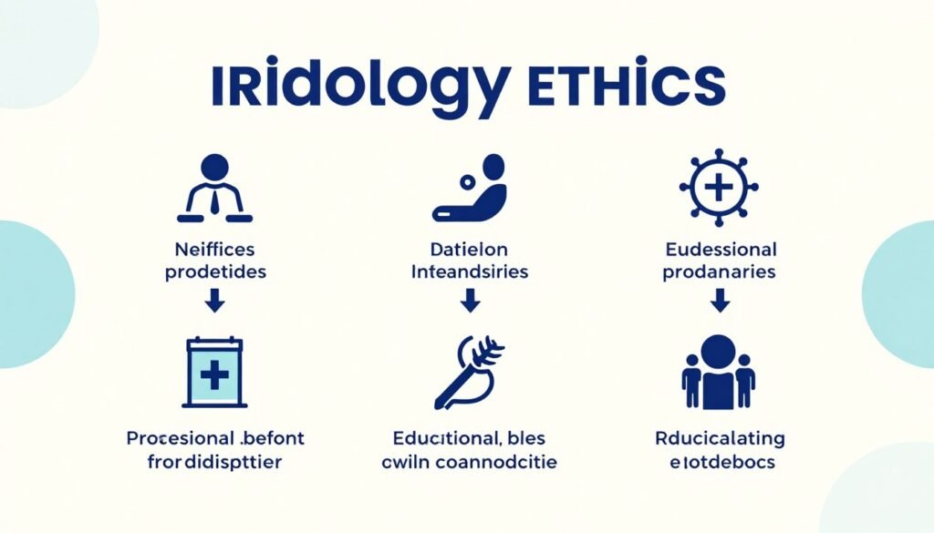 Professional ethics and legal compliance concept for iridology practice