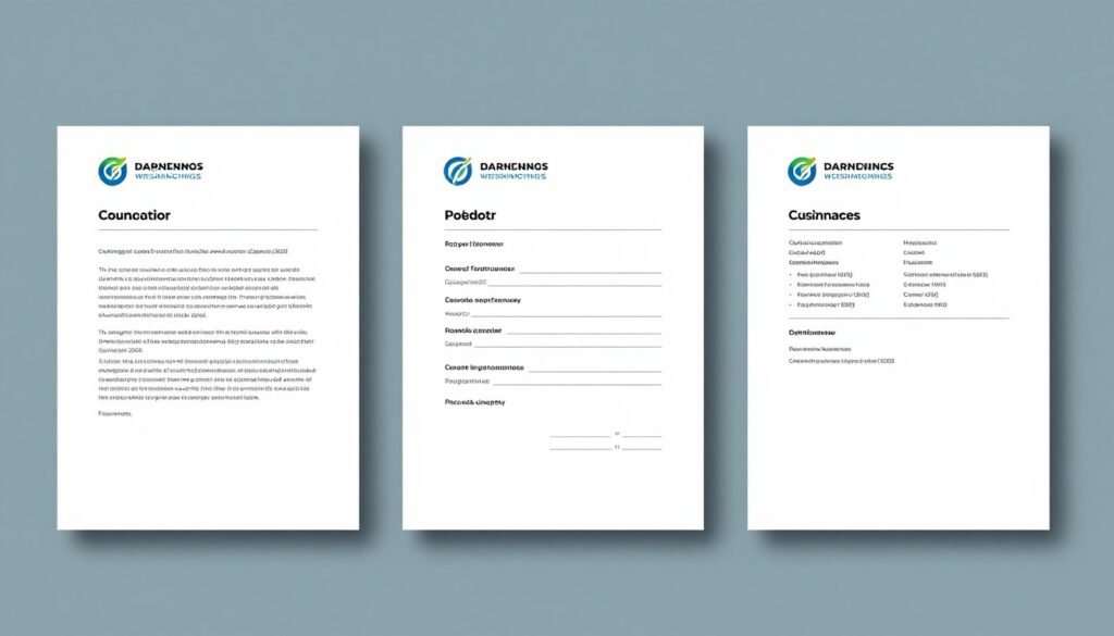 Three different branded report examples showing same software customized with different practice logos and color schemes Three different branded report examples showing same software customized with different practice logos and color schemes