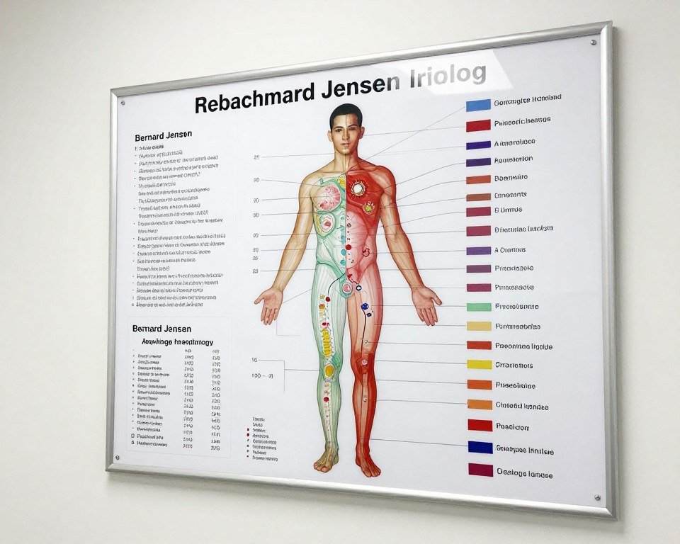 color bernard jensen iridology chart poster
