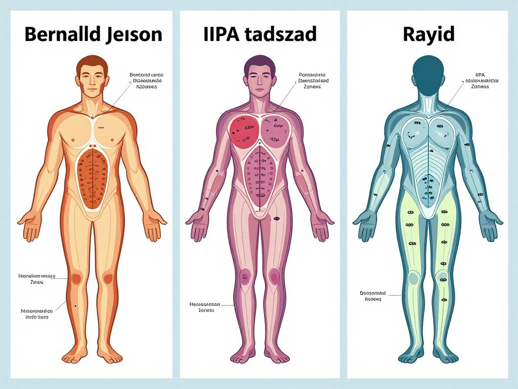 comparison of different iridology chart systems including Jensen and Rayid models