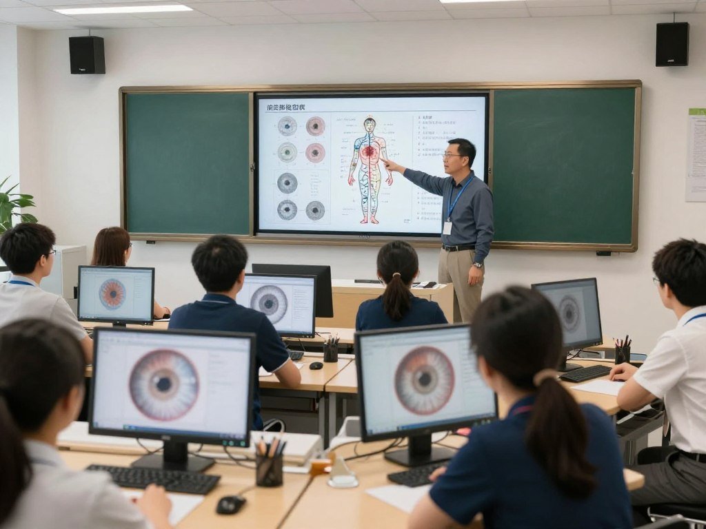 iridology training session with chart display