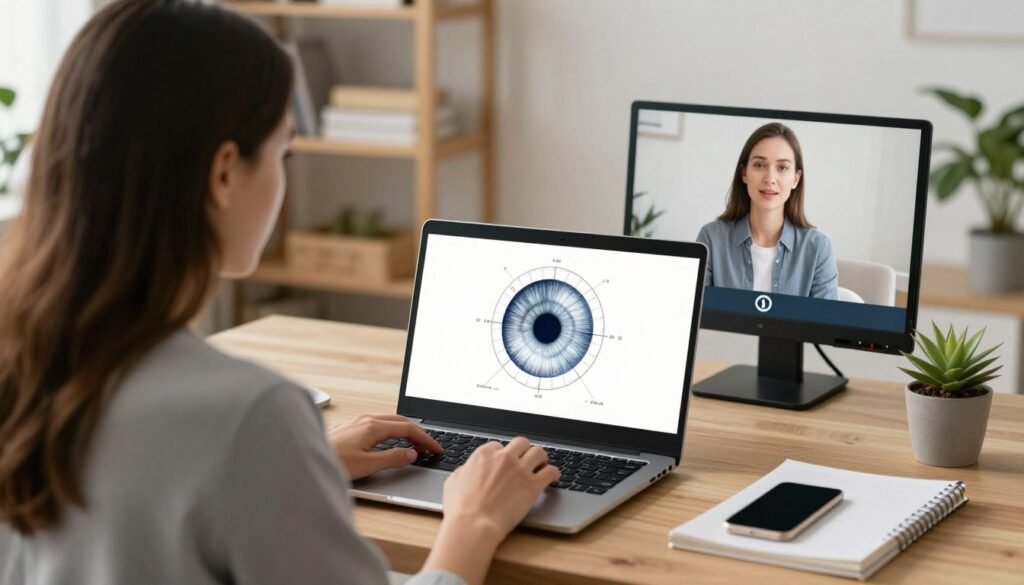 online iridology certification course on laptop screen online iridology certification course on laptop screen