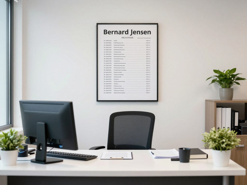practitioner office with bernard jensen chart display