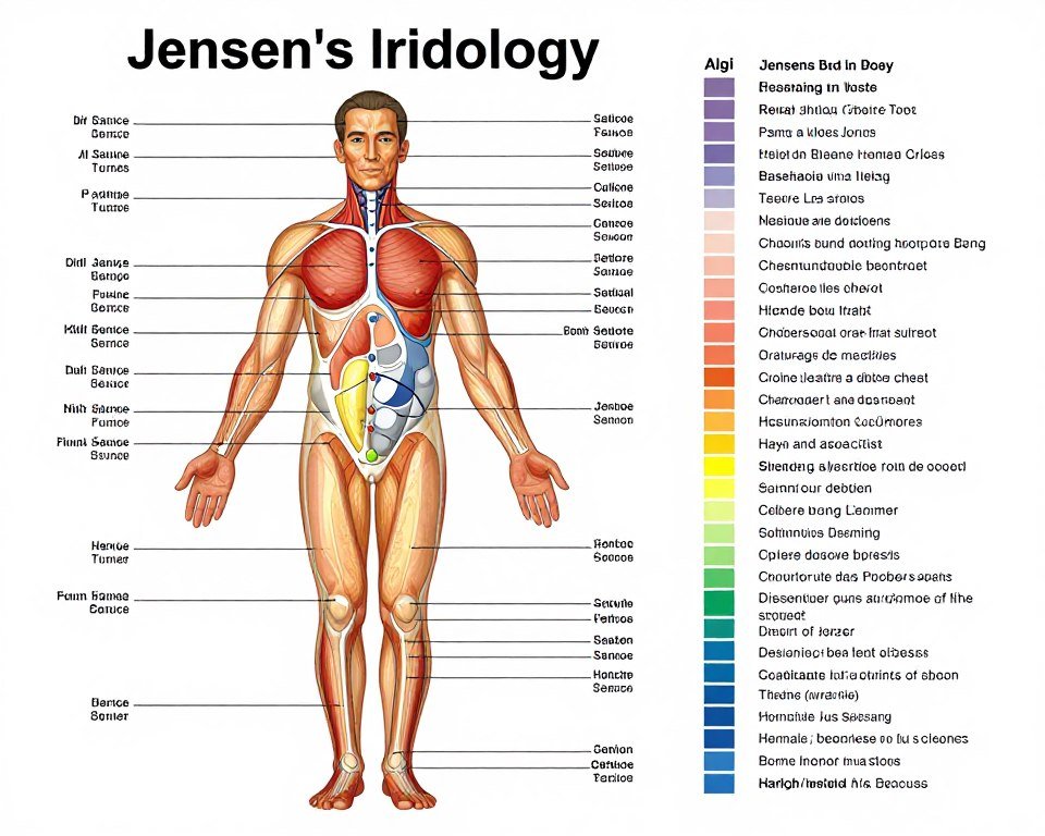 what are the abbreviations in the jensen iridology chart