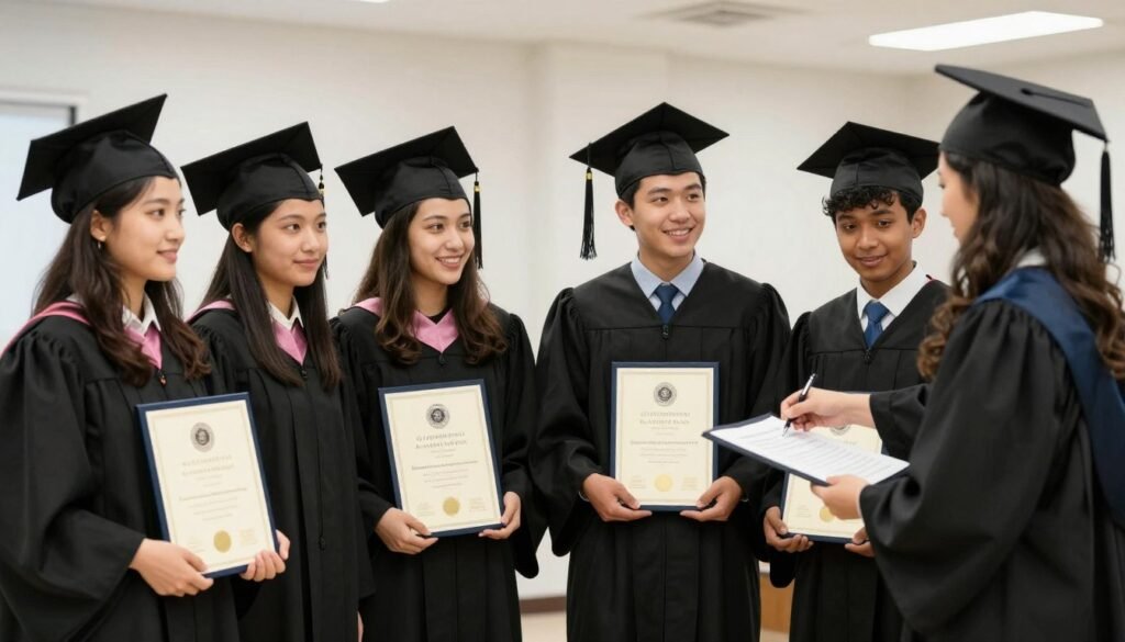 Diverse group of iridology students celebrating course completion Diverse group of iridology students celebrating course completion