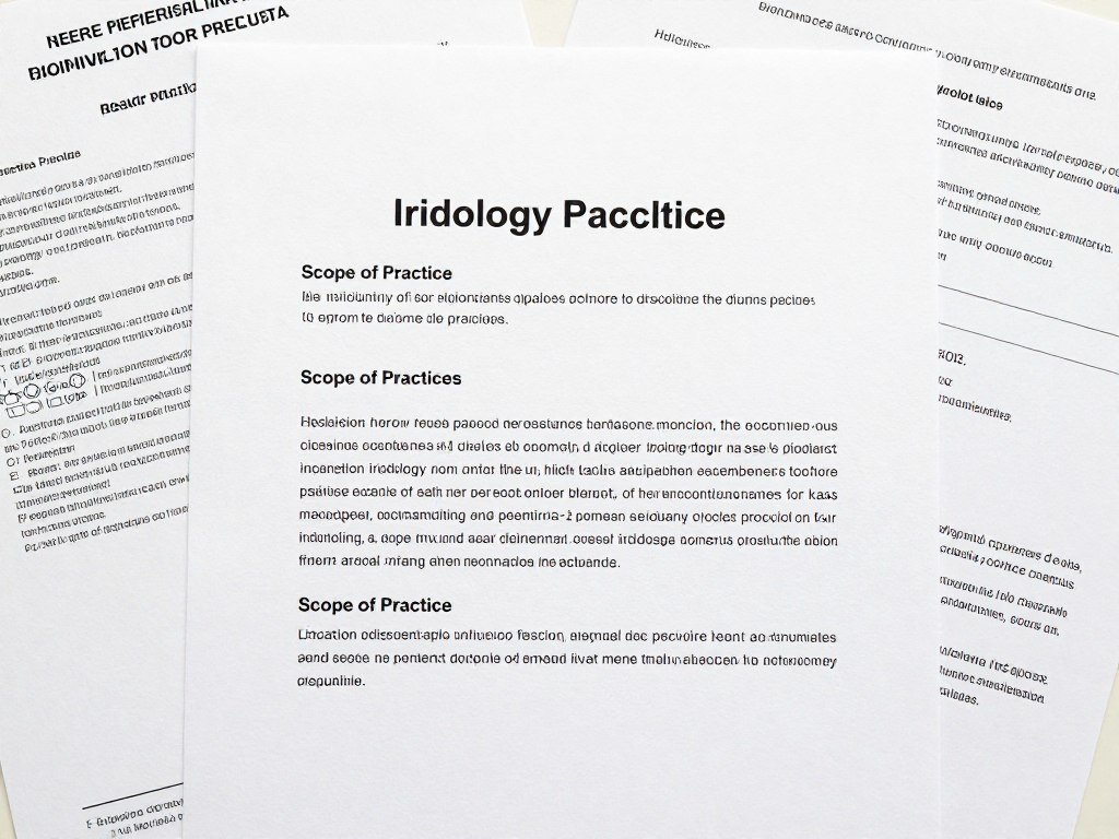Document showing medical disclaimer and scope of practice statement for iridology Document showing medical disclaimer and scope of practice statement for iridology