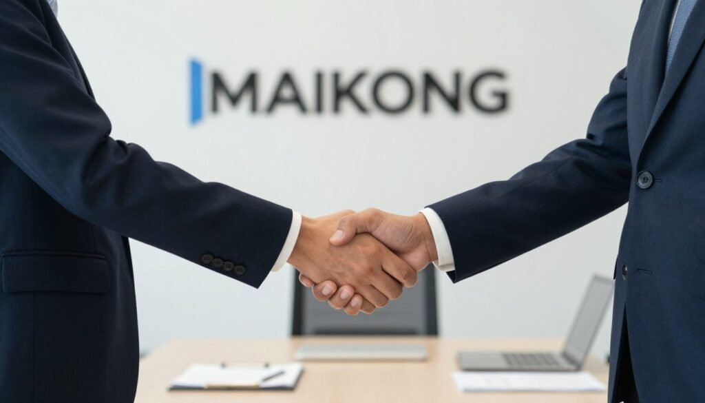 Successful partnership handshake representing MAIKONG distributor relationship Successful partnership handshake representing MAIKONG distributor relationship